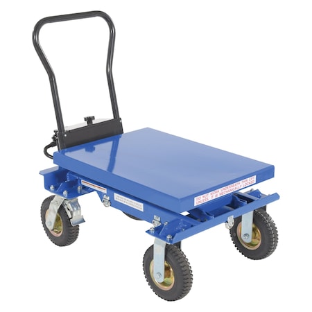 Vestil Blue Rough Terrain Elevating Cart 400 lb Capacity 27.5 x 20.5 CART-PN-400